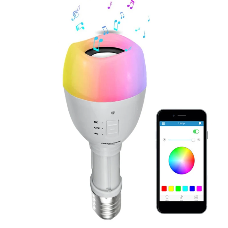 

E27 Ampoule LED Bulb E26 B22 RGB Light Wireless Bluetooth Audio Speaker Music Playing Dimmable Lamp with Remote Control
