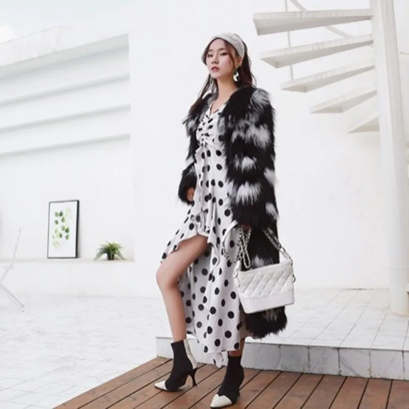 Женское пальто из натурального меха енота новинка 2021 зимнее повседневное