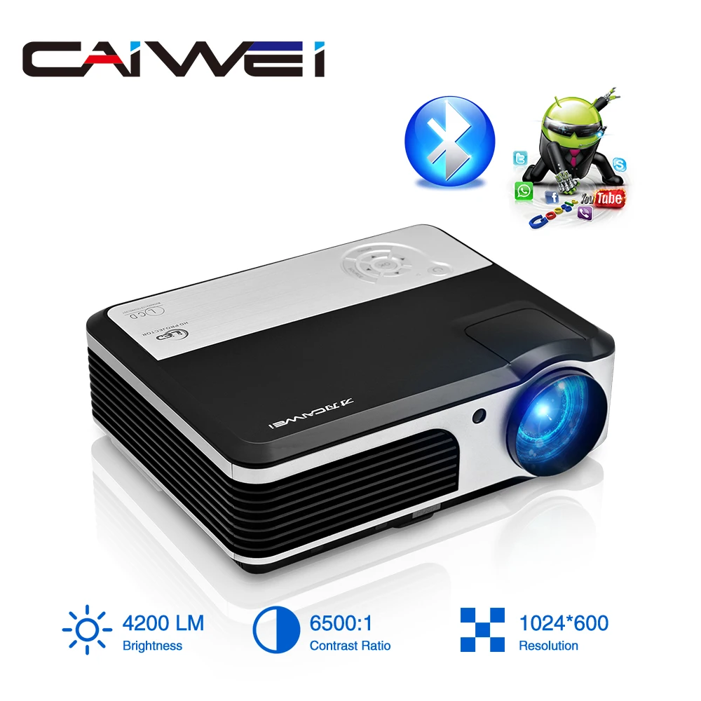 A5AB Смарт Android wifi ЖК проектор Bluetooth домашний кинотеатр мобильный Full HD видео для