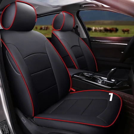 blackxred line for 7 CARTAILOR чехол для автокресла из натуральной кожи и аксессуары для Land Rover Discovery, спортивные чехлы для сидений автомобилей, защита сидений, полный комплект - Название цвета: blackxred line for 7