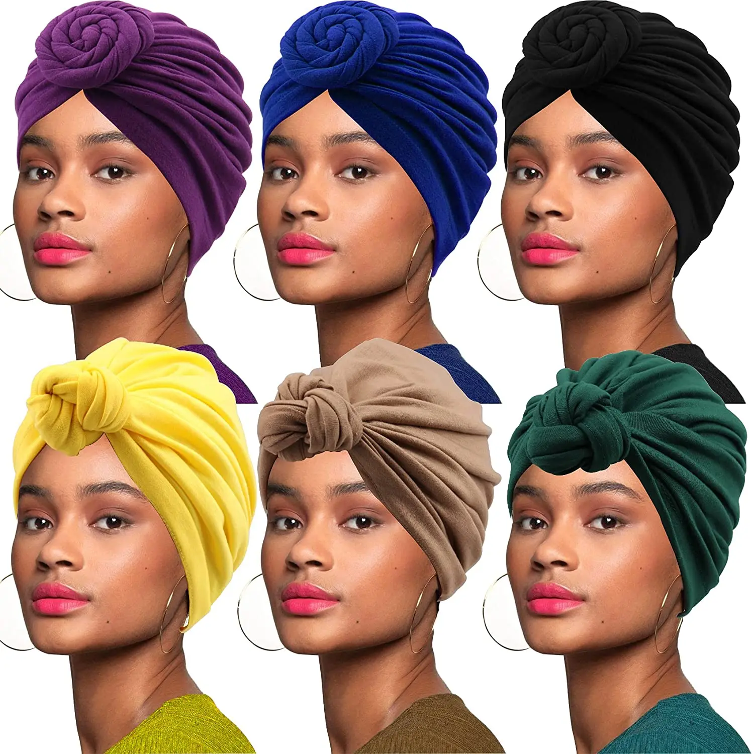 

2021 Fashion Africa Headtie Lady Turban bonnet Top Knot Inner Hijab Caps Muslim Twist Headwrap Women Head Wraps India Hat