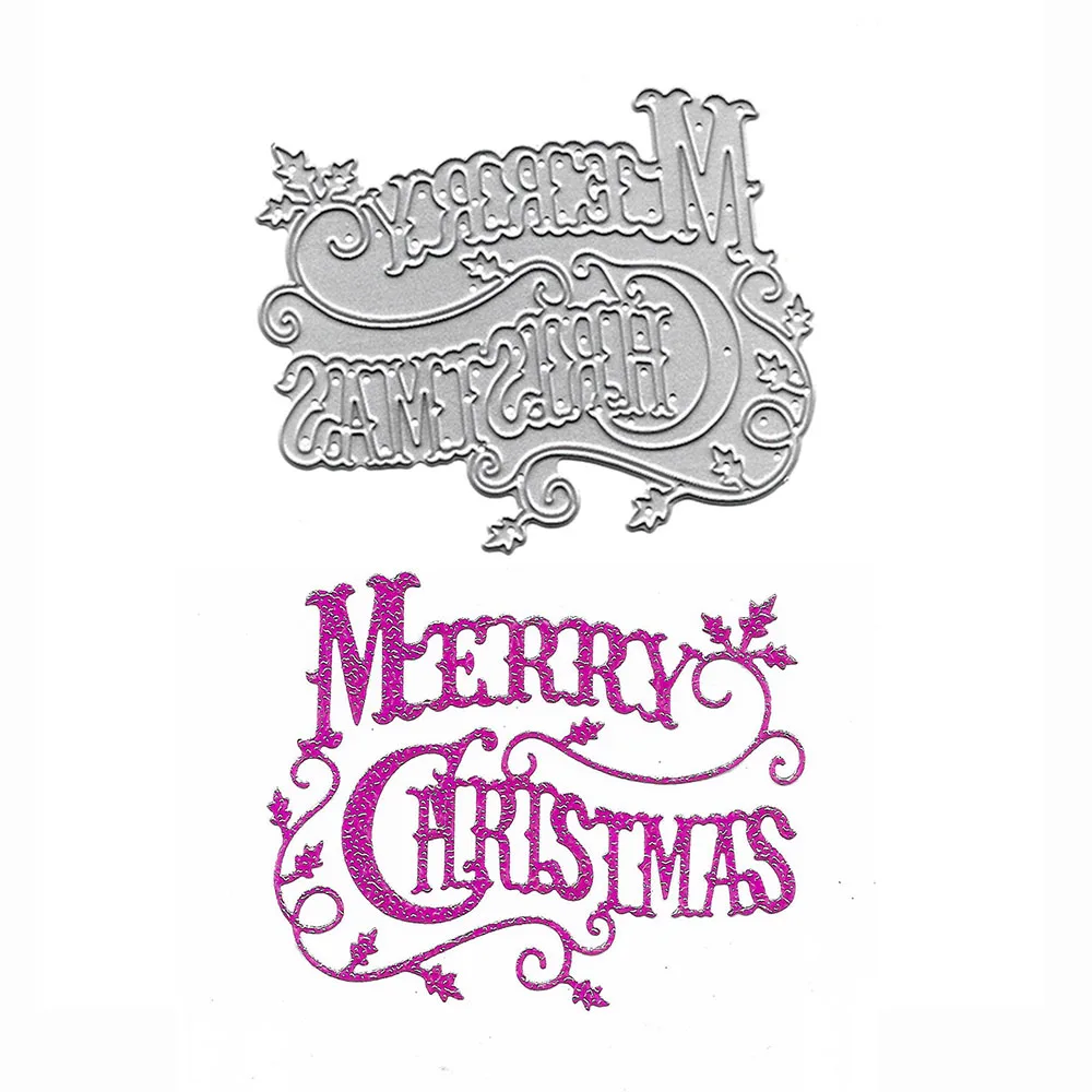 

Words Die Cut Merry Christmas Metal Cutting Dies Scrapbooking Album Cards Making Decorative Crafts Top Selling Embossing Stencil
