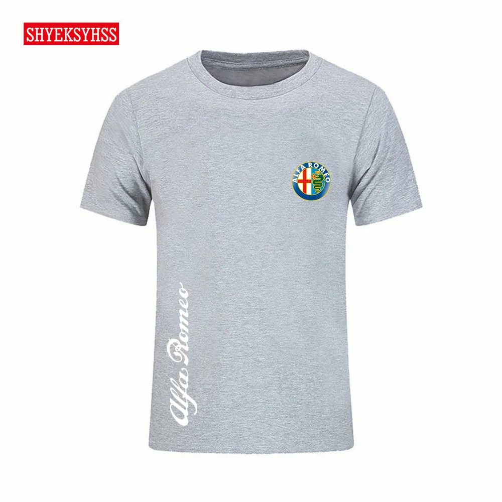 

Alfa Romeo logo T shirt men's brand summer short-sleeved high-quality sports car fashion clothing cotton Men Tshirt 2020