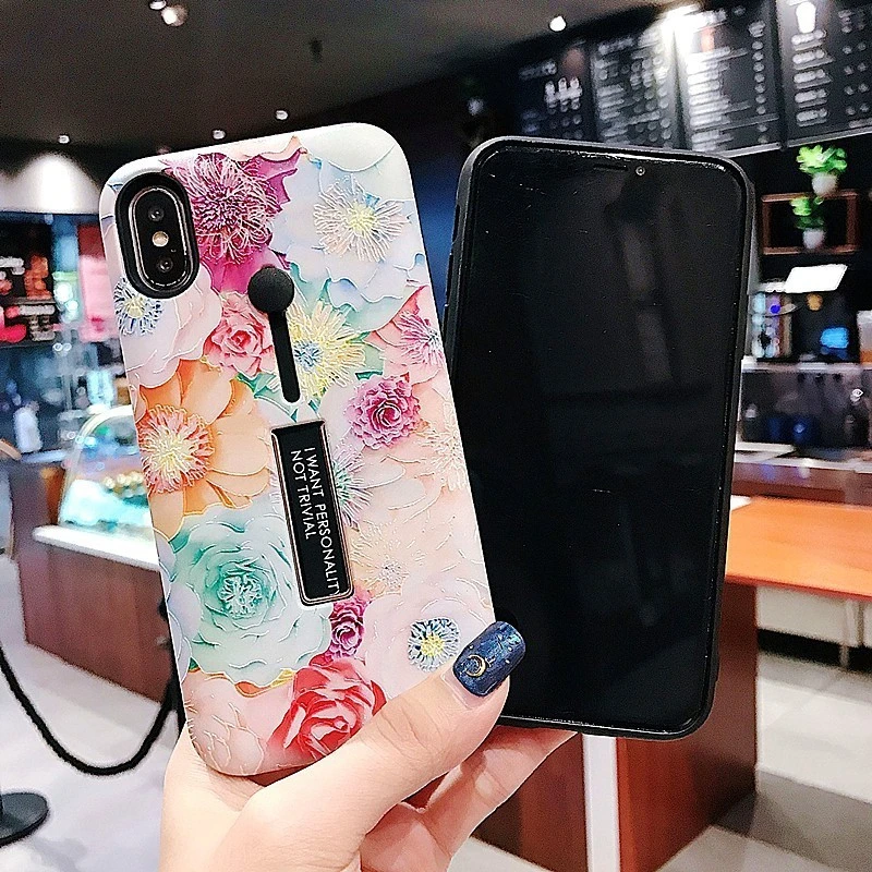 Чехол для iPhone XS MAX 7 8 6 6splus XR роскошный мягкий Ретро с кольцом-петлей держателем