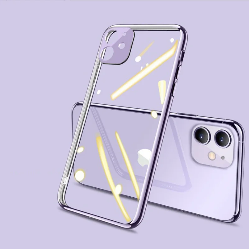 

Suitable for iphone12 transparent mobile phone case, new Apple 11 electroplating TPU anti-fall soft shell XSmax protective cover