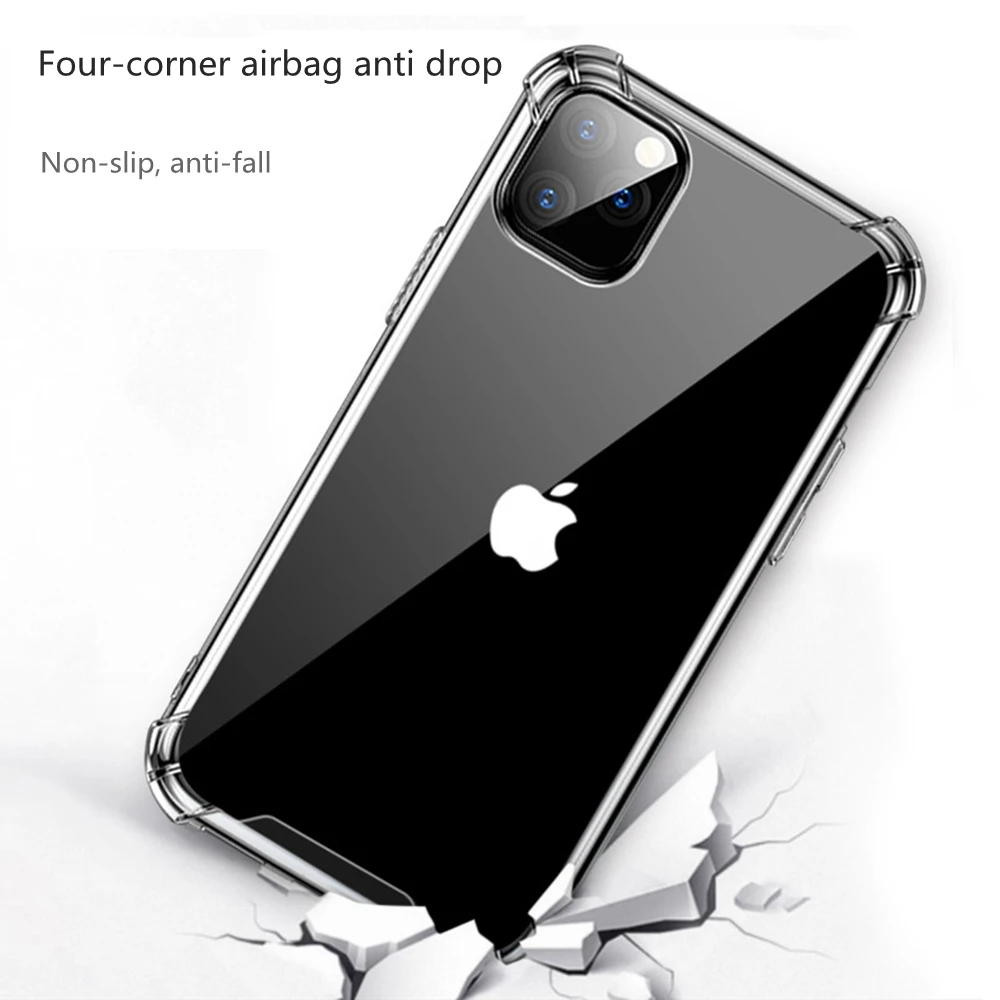 OTAO Airbag Shockproof Case For iPhone 11 Pro X XS Max Soft TPU Silicone Cover 6 6s 7 8 Plus XR Transparent | Мобильные телефоны и