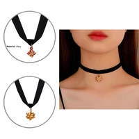 chic clavicle necklace hollow imitation velvet collar christmas tree charm necklace women necklace choker necklace