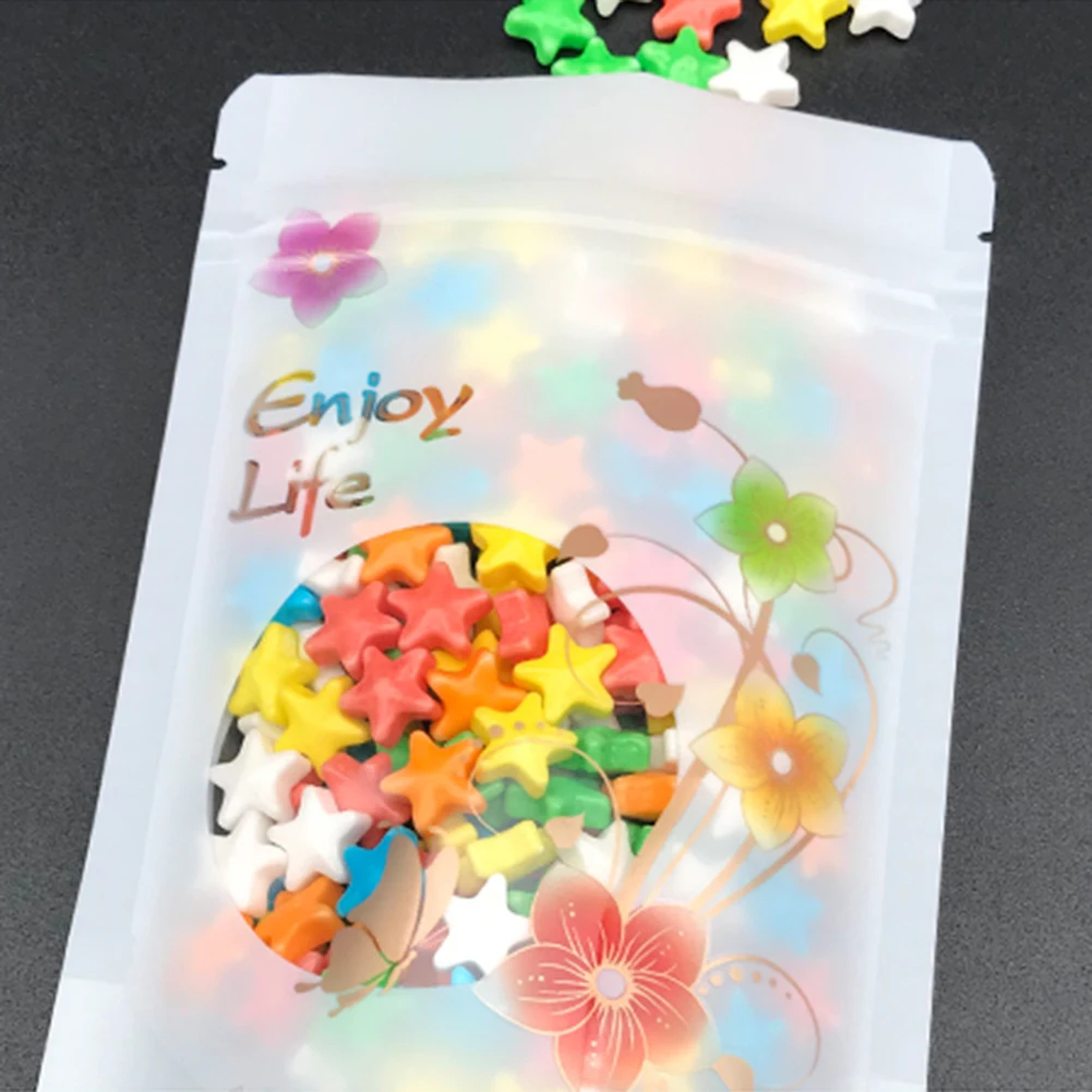 100 шт стоячий мешочек для хранения чая закуска конфета пакет печенья Reclosable