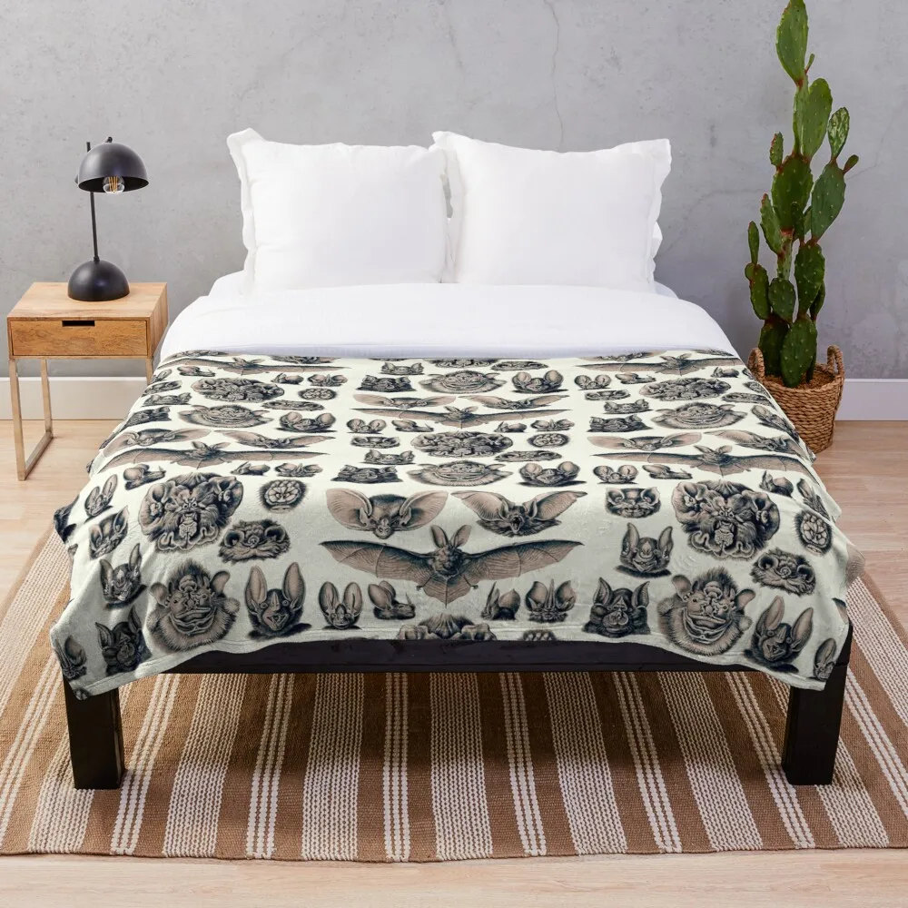 

Ernst Haeckel Bats Throw Blanket Sublimation Covered Blanket Bedding Flannel for Children and Adult Bedrooms Decor