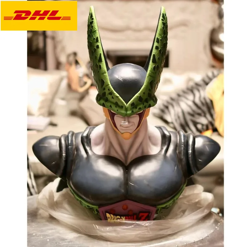 3" Статуя Dragon Ball Z 1/1 масштаб Супер Saiyan бюст клетка голова портрет креативное Искусство ремесло GK фигурка PF игрушка коробка 86 см V975