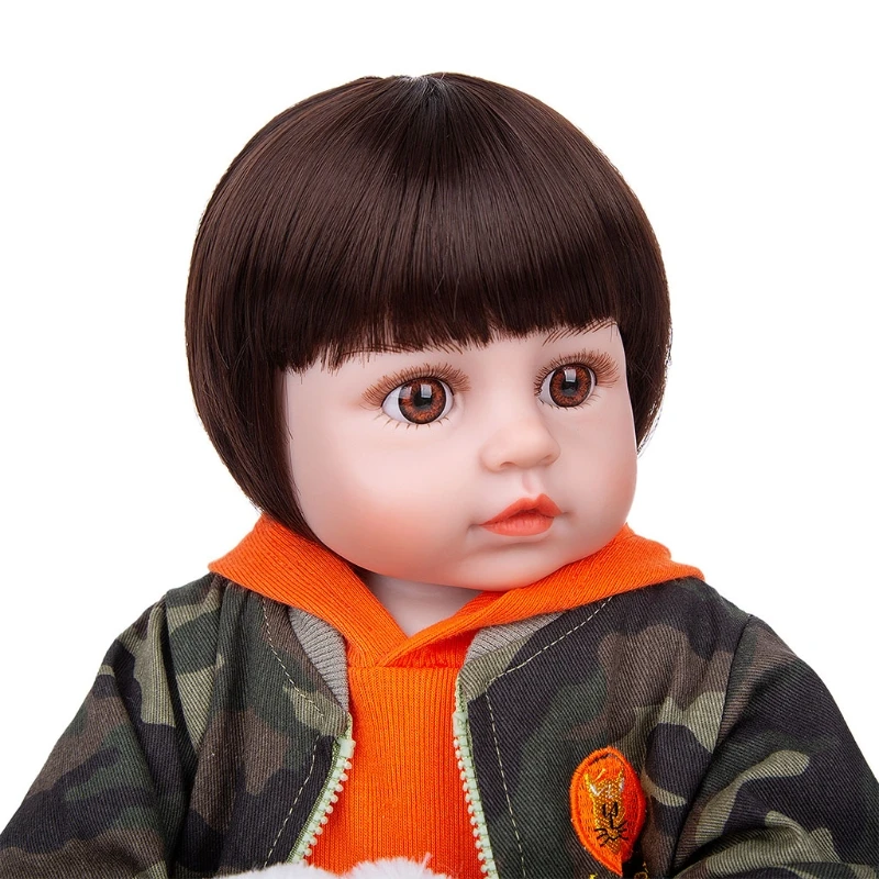 

J2FF 48cm Looking Lifelike Realistic Baby Silicone Full Body Newborn Care with Bottle Toy for Children and the Elderly Xmas Gift