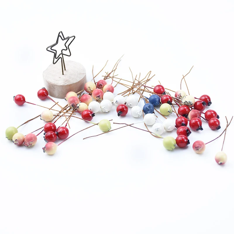 

50pcs Wedding Decorative Flowers Wreaths Diy Gifts Box Scrapbooking Home Decoration Accessories Foam Cherry Artificial Fruits