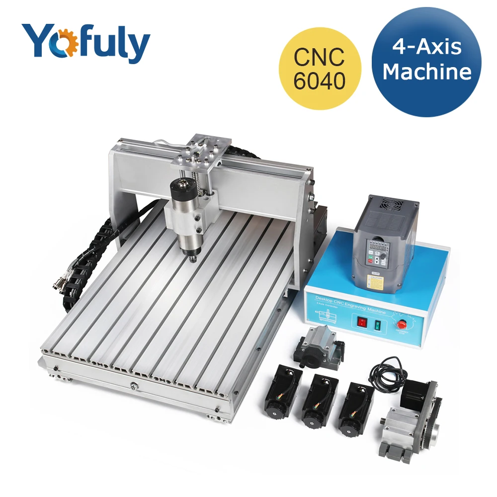 4 осевой фрезерный станок с ЧПУ 6040 800 Вт электродвигатель шпинделя воздушным