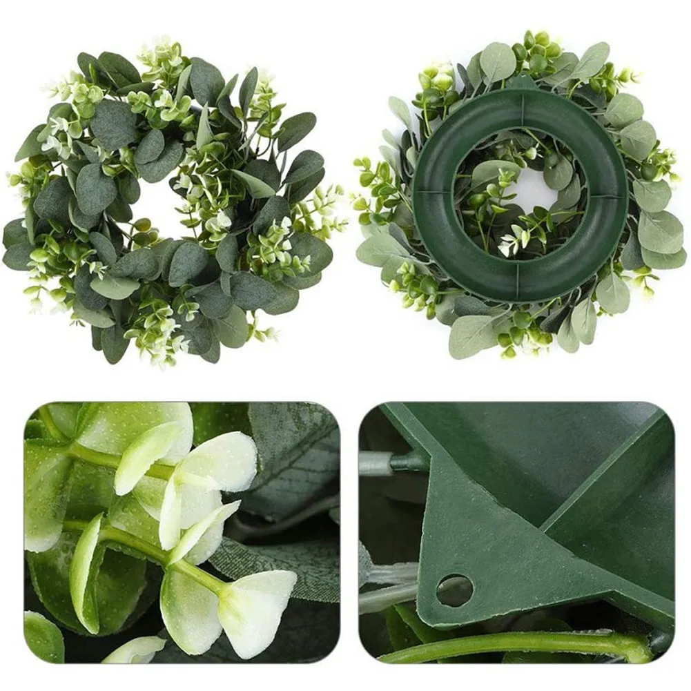 

Artificial Topiary Wreath Eucalyptus Leaf Door Hanging Garland Wedding Decor 12\" Christmas Door Decoration Happy New Year 2022