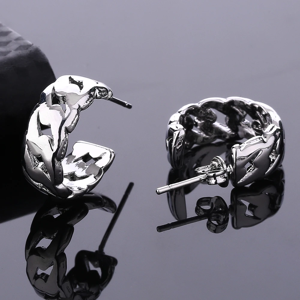 Punk Men Silver color Hoop Piercing Round Stud Earrings Neutral Buddha Earring for Women Fashion Jewelry Brincos Unisex | Украшения и