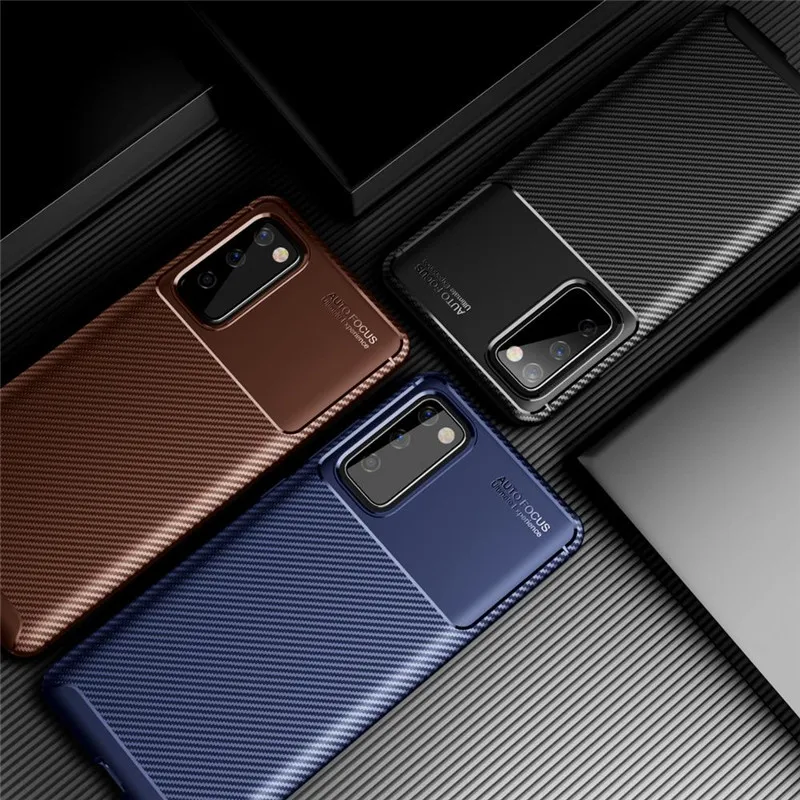 

S21 S 21 S20 Ultra Plus S20 FE S20FE Case Carbon Fiber Soft Silicone Cover For Samsung Galaxy S21 S 21 S20 Ultra Plus S20 FE