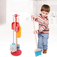 wooden house cleaning kit broom mop pretend play cleaning combination toy set children min simulation toys aged 3 6 years old