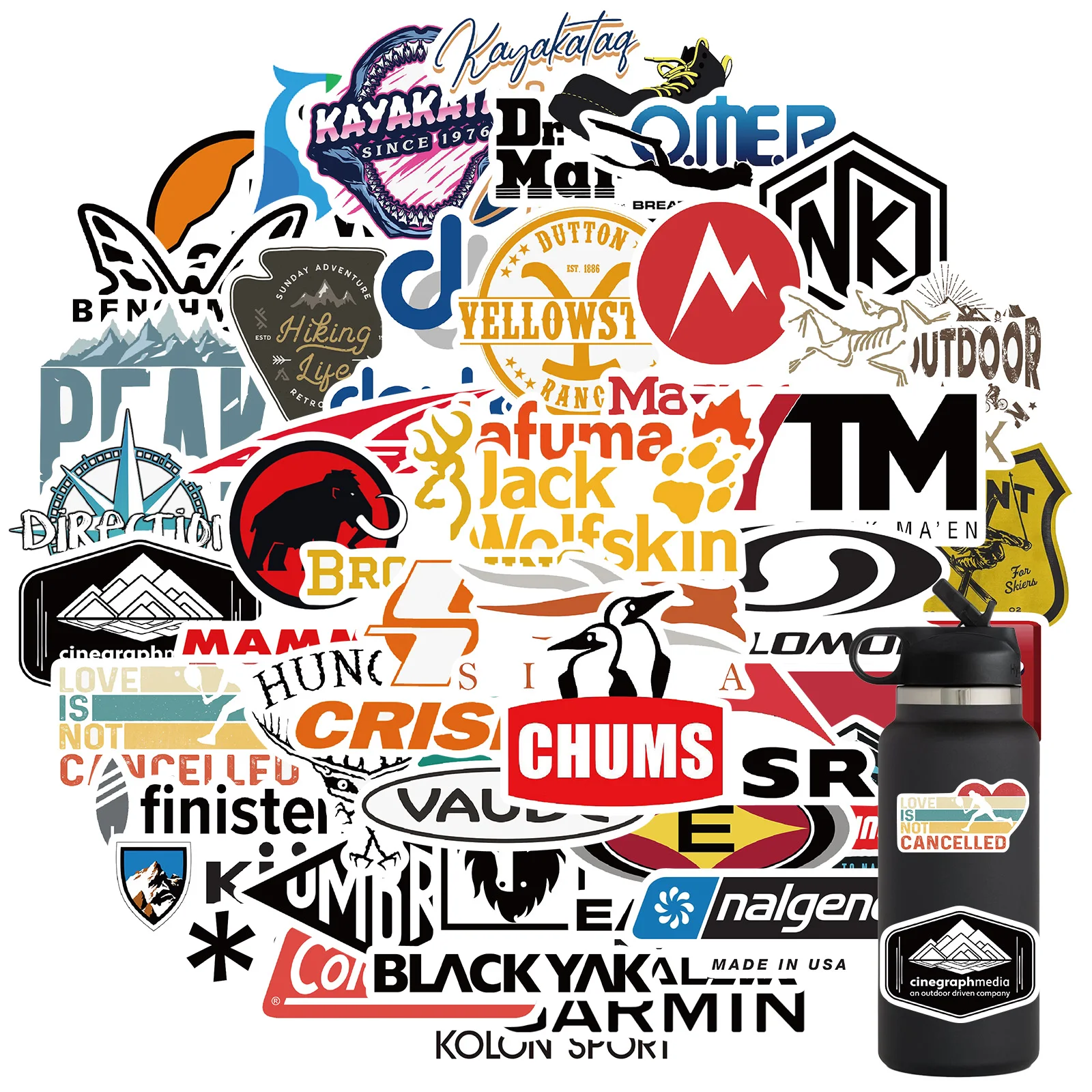 

10/30/50Pcs Outdoor Logo Stickers For Laptop Graffiti Phone Suitcase Waterproof Decoration Toy Decal