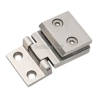 High Quality 4PCS 304 Stainless Steel Integrated Precision Casting Cabinet Hinges Display Wine Cabinet Glass Door Hinges Brushed