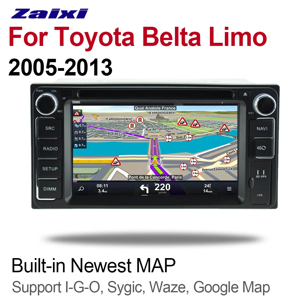 Автомобильный мультимедийный плеер ZaiXi 2 Din Android 9 Авторадио для Toyota Belta Limo 2005 ~ 2013 DVD