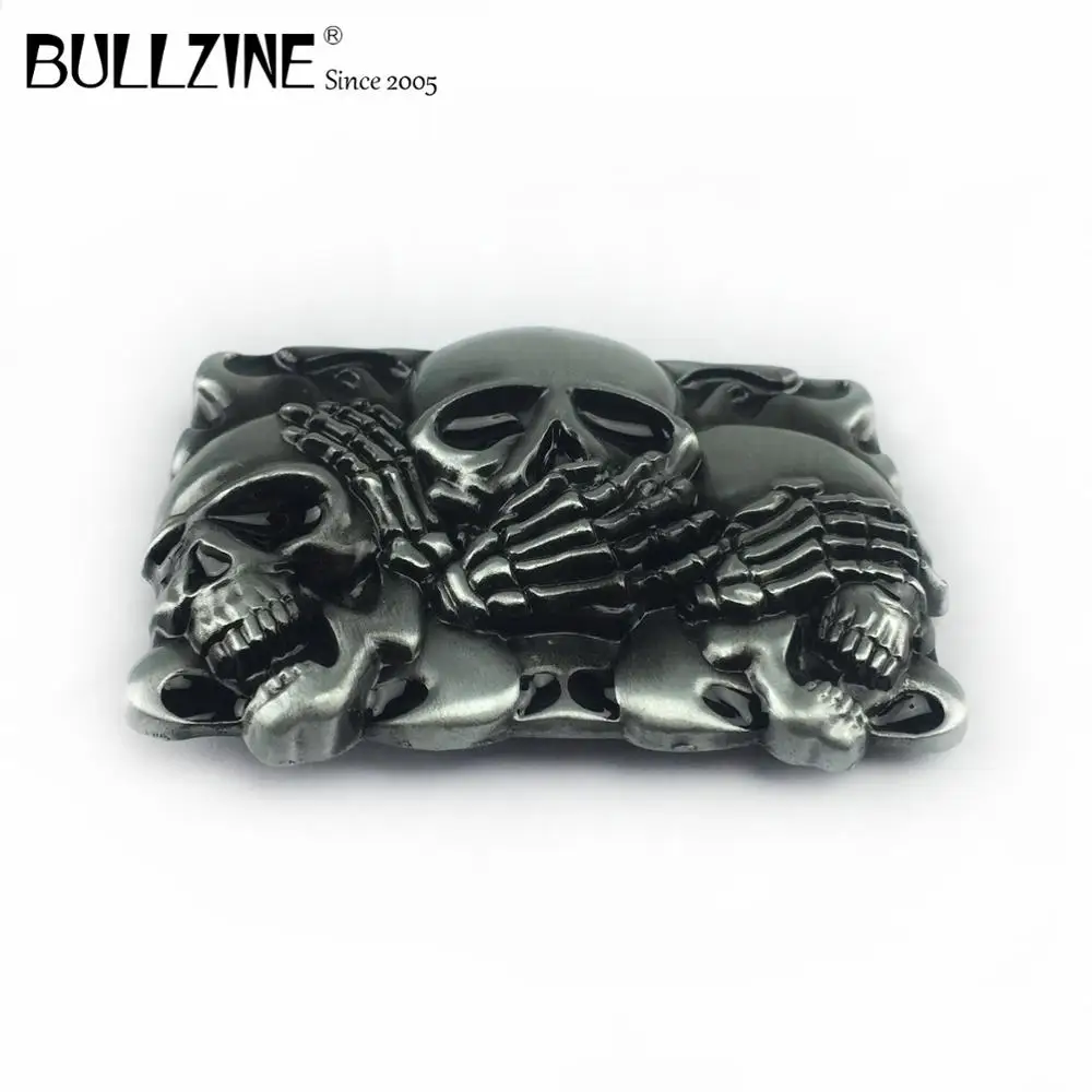 Пряжка Bullzine из цинкового сплава в стиле ретро ремень с черепом Оловянная отделка