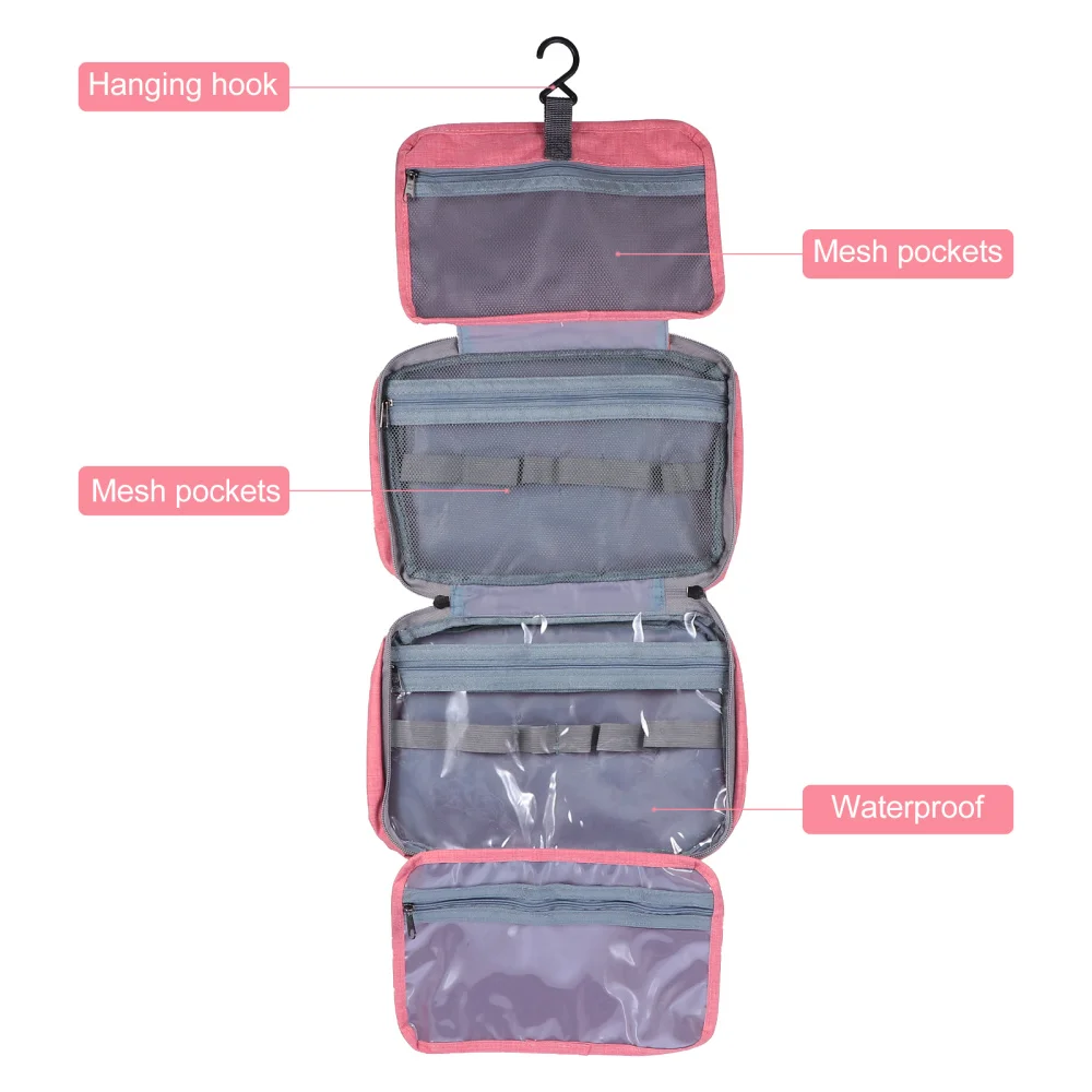 

Outdoor Cosmetic Bag Portable Makeup Organizer Cosmetic Bag with Hanging Hook