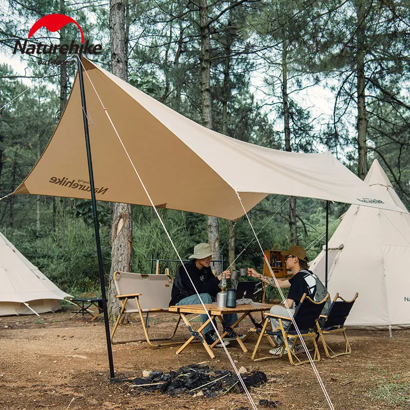 Verkauf Naturehike Große Baumwolle Hexagonal Sun Shelter Sonnenschutz Regendicht Markise Im Freien Picknick Strand Baumwolle Blending Camping Zelt