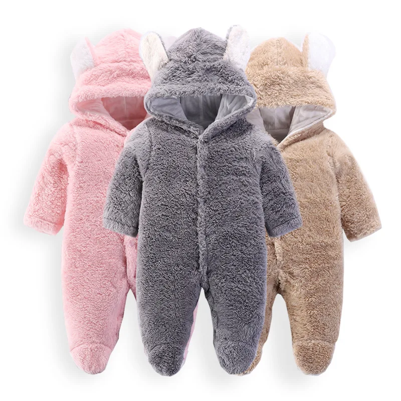 

Baby Clothes Romper Newborn Baby Boys Girls Winter Cute Jumpsuit Romper Warm Outwear New Born Baby Clothes Footies