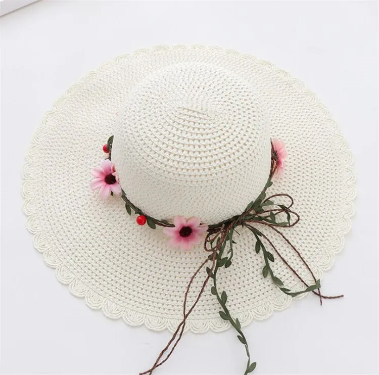 Женская Повседневная соломенная шляпа от солнца DONGYUN013 пляжная кепка с цветами и