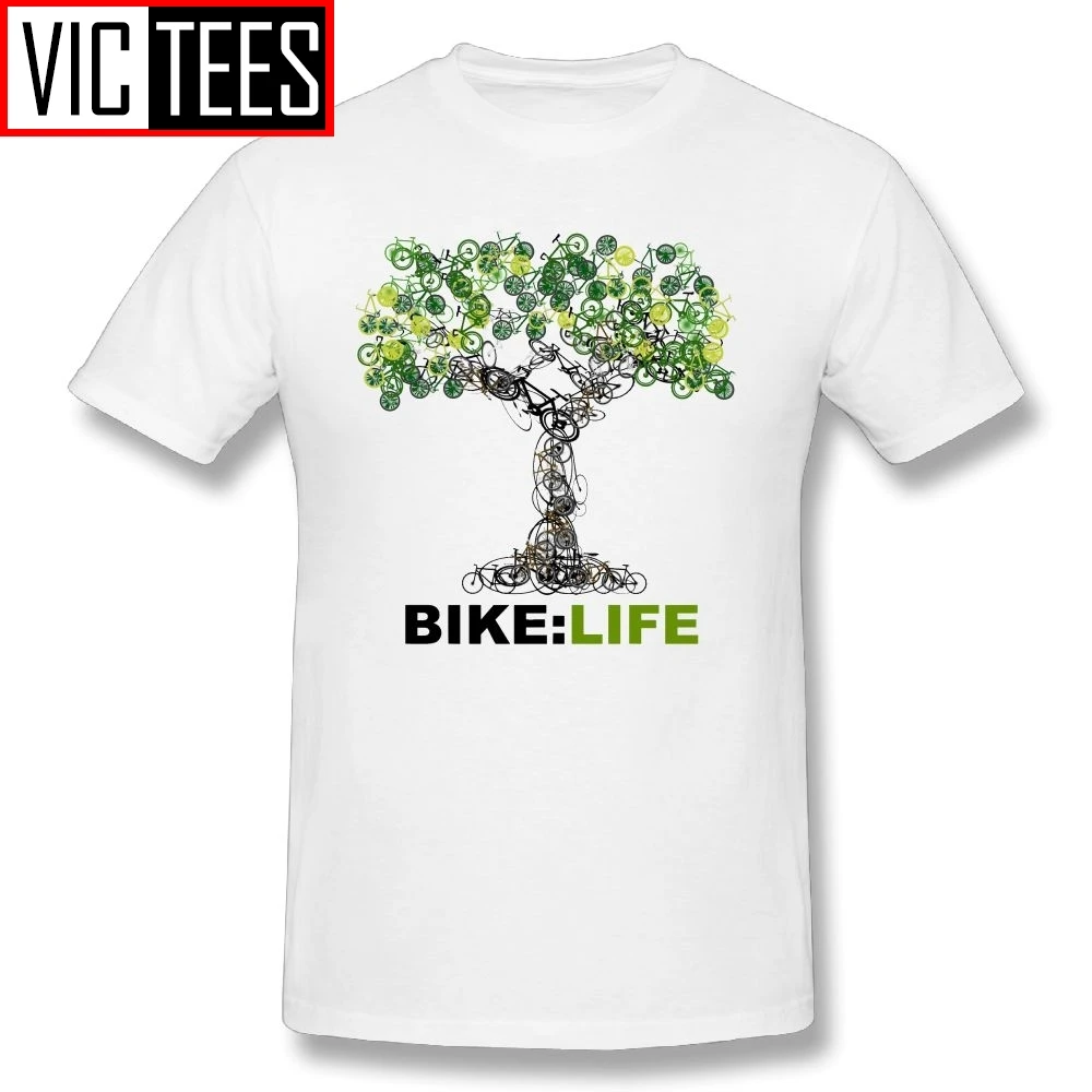 Men's Biking Life Biker Tees Funny Crewneck T Shirts Classic Fit Adult Big Size T-Shirt 100% Cotton Tops | Мужская одежда