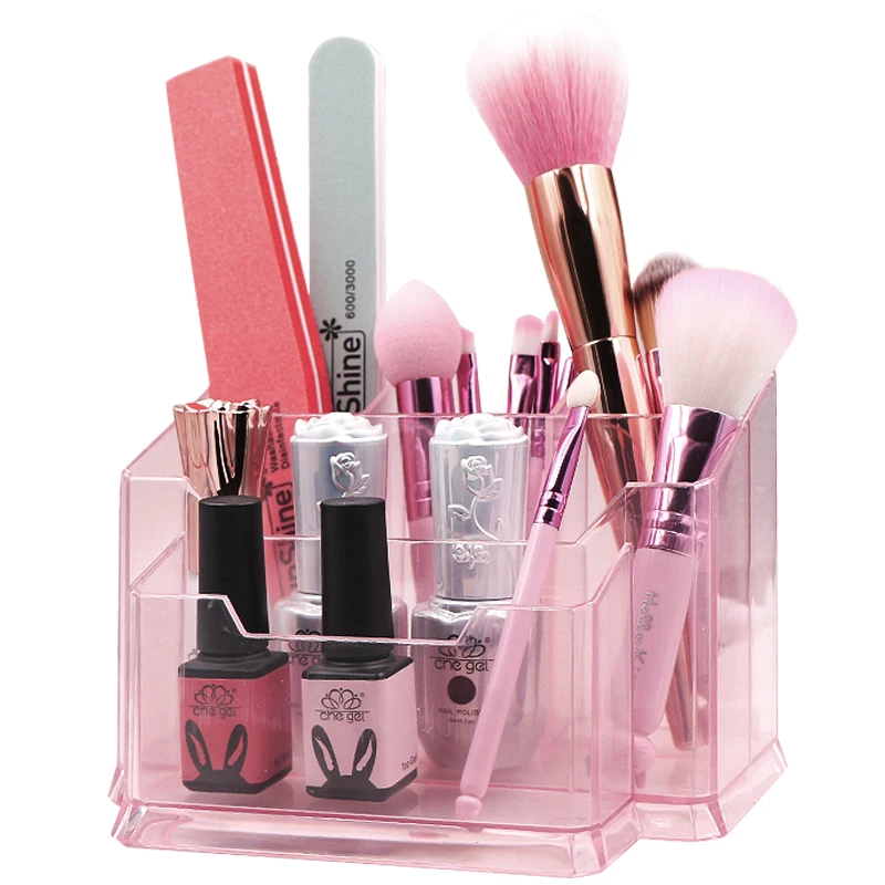 Органайзер для макияжа коробки хранения инструментов ногтей пилка косметики