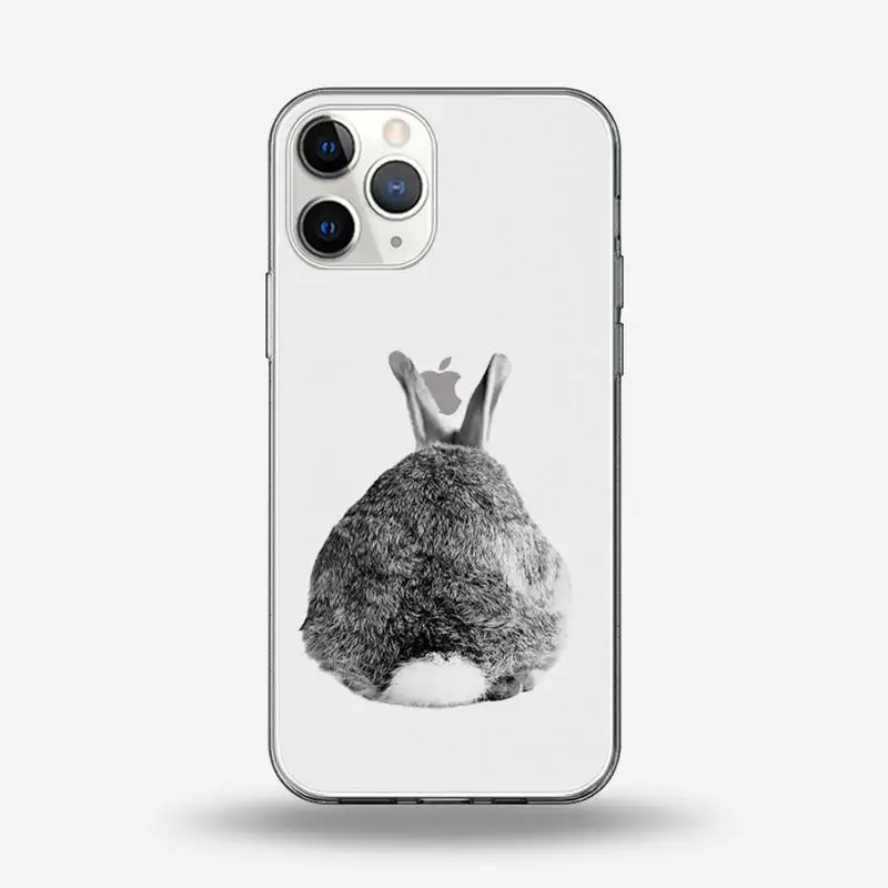 

rabbit cute animal Phone Case Transparent for iPhone 6 7 8 11 12 s mini pro X XS XR MAX Plus