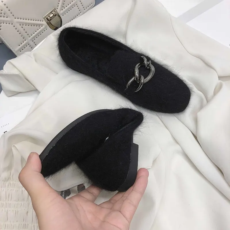 

All-Match Winter Shoes Women Female Footwear Autumn Round Toe Loafers Fur Casual Sneaker Modis Moccasin Dress New Fall 2021 Rubb