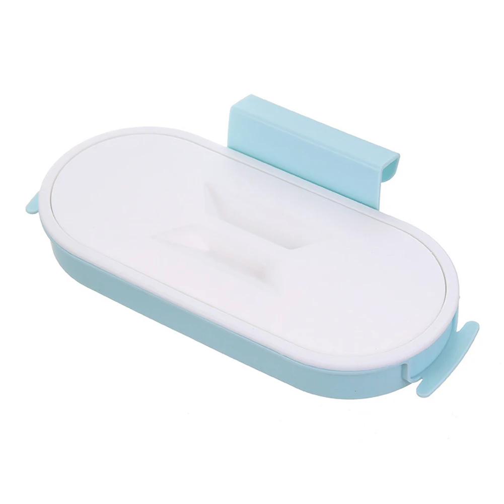 Light Blue Хранение мусора подвесной стеллаж дверь задняя с крышкой Экономия пространства Шкаф держатель для мусорного мешка простые аксессуары кухонный шкаф ящик - Цвет: Light Blue