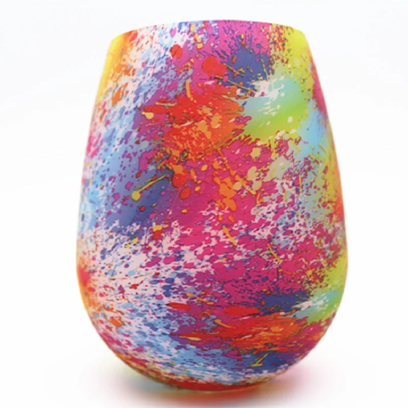 Круглая силиконовая бесшовная кружка для воды в абстрактном стиле Нетоксичная