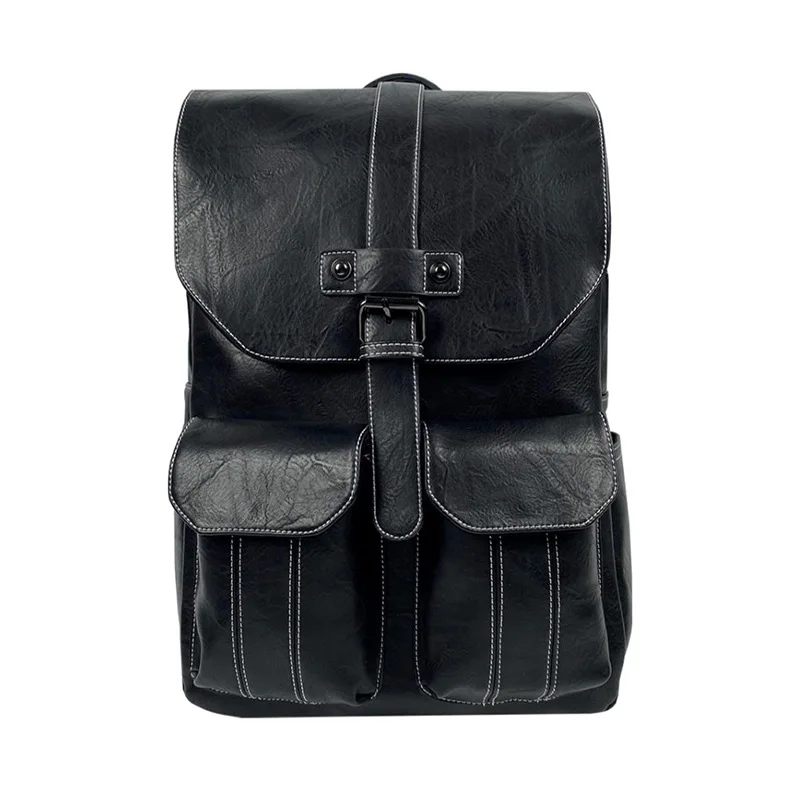 

2020 new large capacity simple men's backpack PU backpack fashion trend travel bag casual men's bag