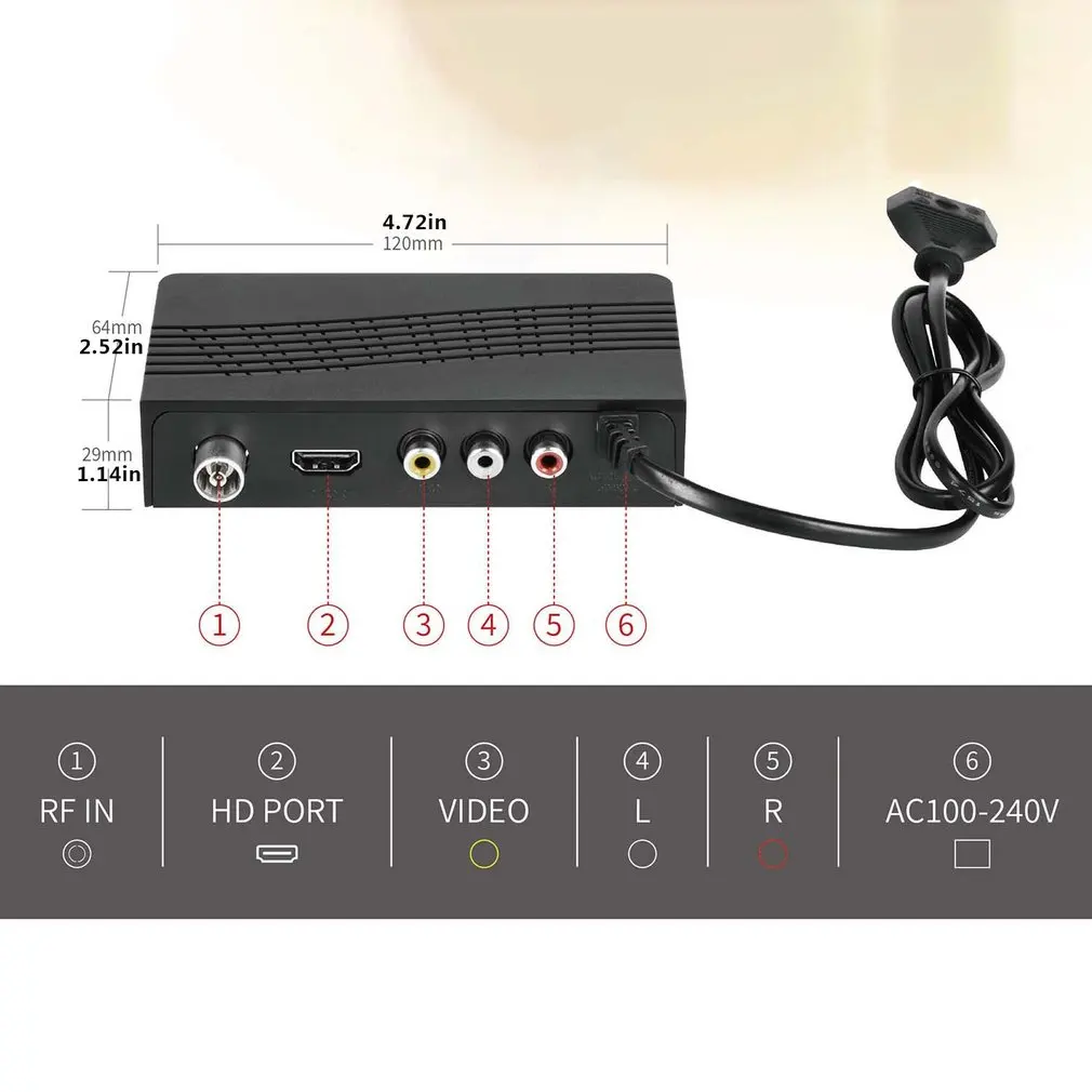 

MYTV Decoder Megogo DVB T2 Digital Myfreeview Receiver Full Digital Channels +UHF Antenna package Multi-language