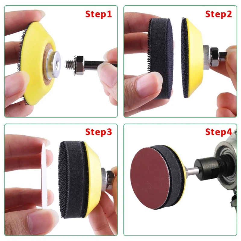 

200Pcs 50mm 2 Inch Sander Disc Sanding Discs 80-3000 Grit Paper with 1Inch Abrasive Polish Pad Plate + 1/4 Inch Shank for Rotary