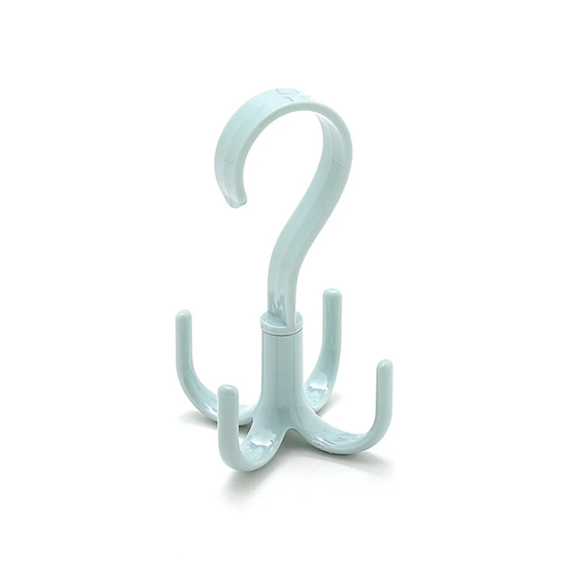 

1 Pc Four-claw Hook Multifunctional Wardrobe Bag Storage Hook Nail-free Plastic Tie Hanger Creative Rotating Hook Dropshipping