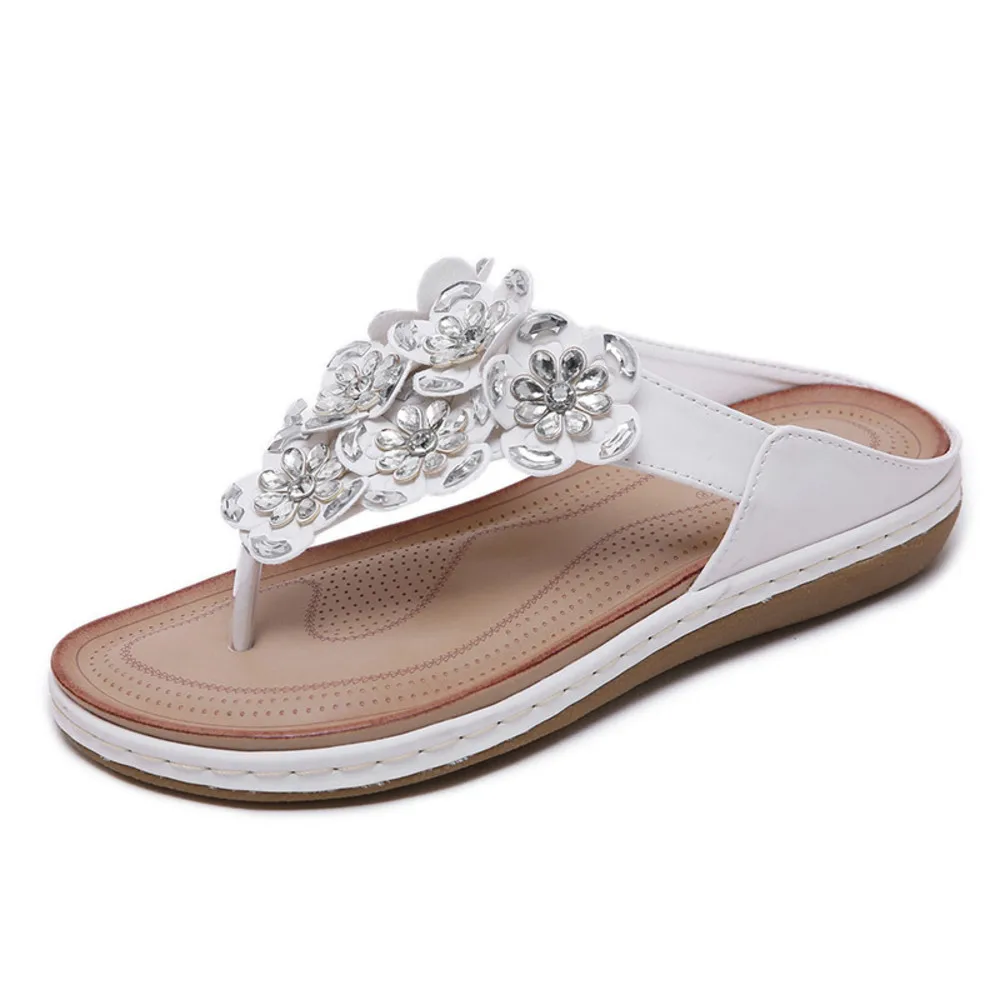 

Summer 2021 sandal Bohemian diamond flower large flip flop