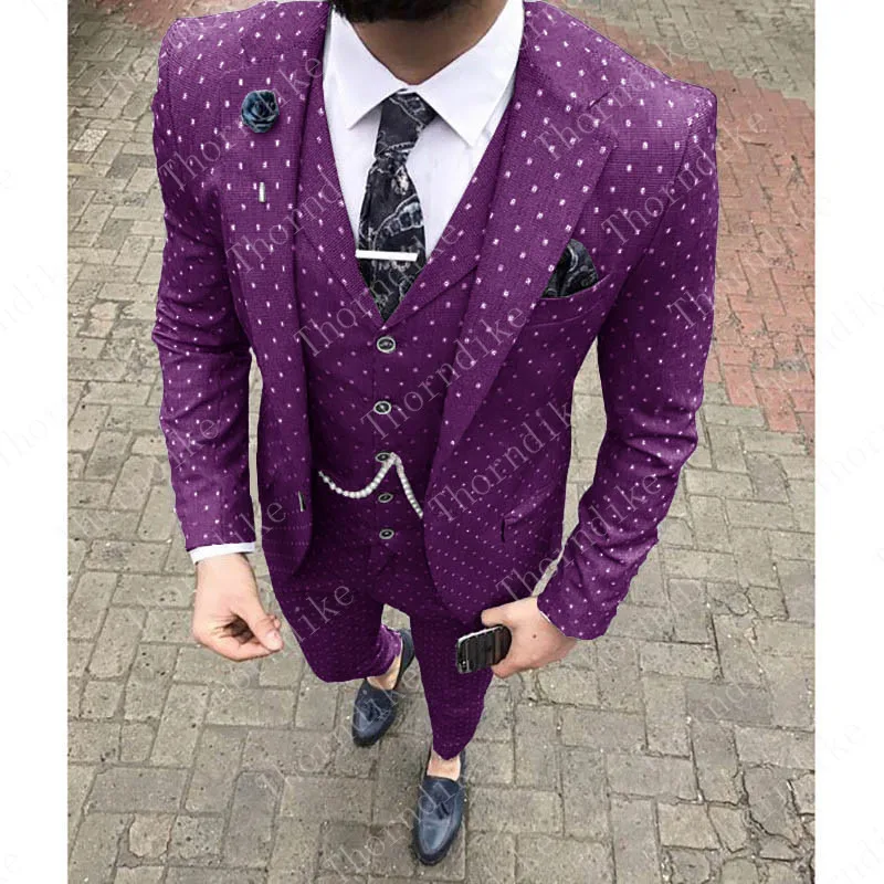 Торндайк фуксия в горошек 2020 последное Пальто Штаны костюмы с рисунком из Для