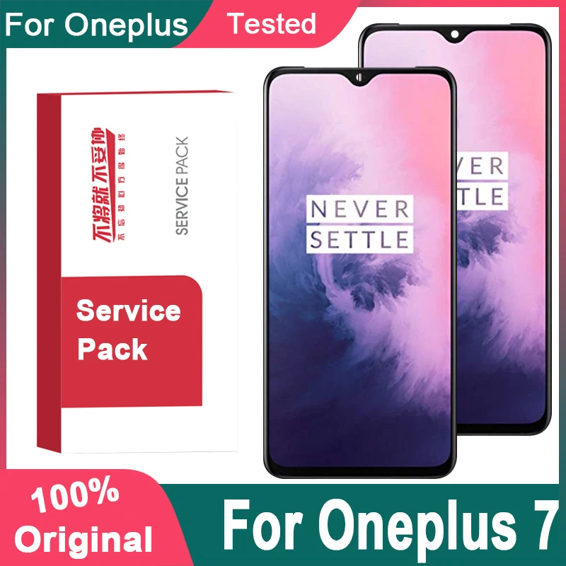 100% Оригинальный дисплей 6 41 дюйма AMOLED замена для OnePlus 7 LCD кодирующий