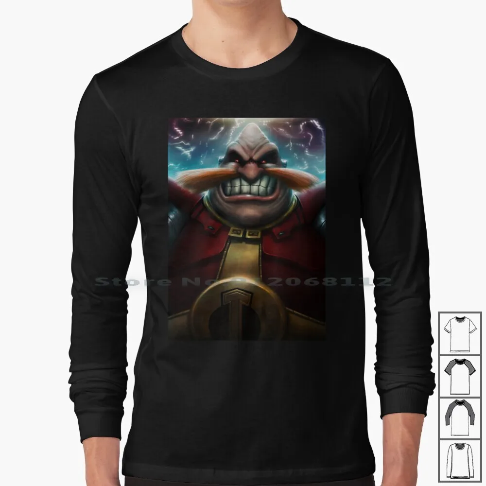 Dr. Robotnik футболка с длинным рукавом Fan Art The Hedgehog Eggman Green Hill Zone Knuckles детали видеоигры