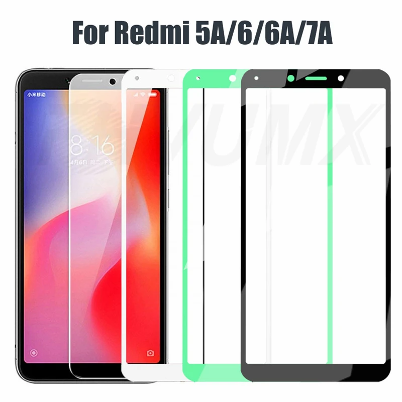 

9D Full Cover Tempered Glass For Xiaomi Redmi 6 6A Anti-Burst Screen Protector On the Redmi 5A 6A 7A Glass Protective Film Case