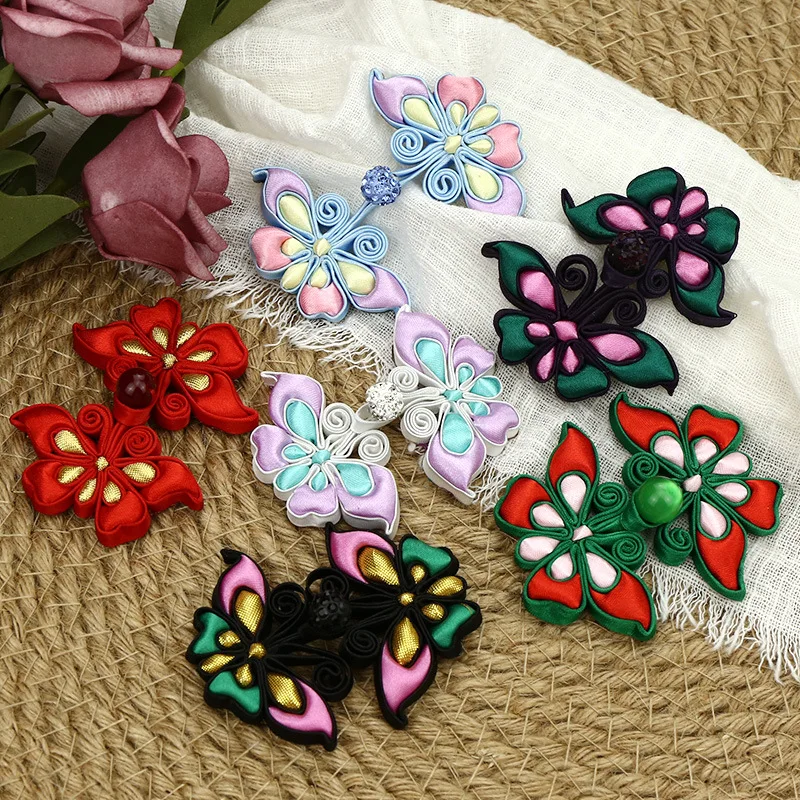 1 пара китайских пуговиц с узлом ручной работы Чонсам Танг костюм Подсолнух