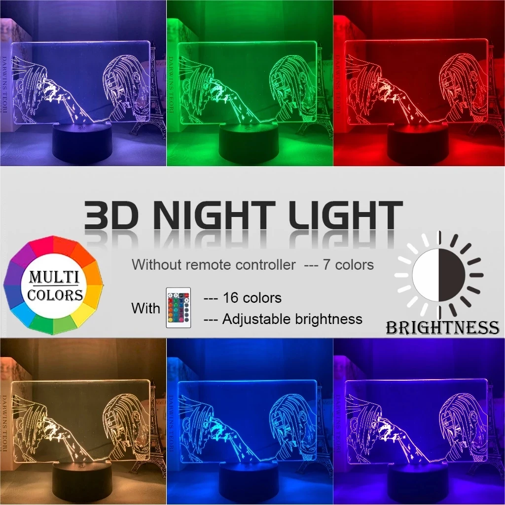 Led Touch Sensor Nightlight for Home Decor Table Lamp 3d Night Anime Letter Design Hunter X Kids Gift | Лампы и освещение