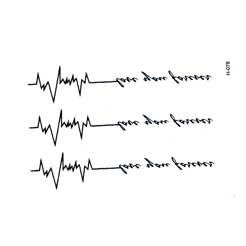 10 шт татуировки мужчин и женщин моделирование алфавитный электрокардиограмма