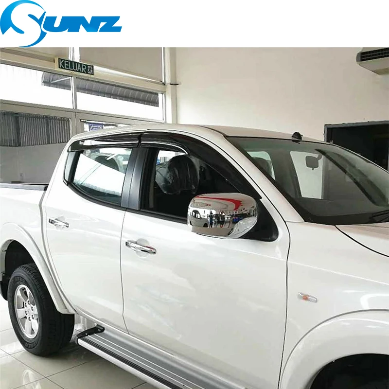 Боковой Winodow дефлекторы для Mitsubishi L200 Triton 2006 2007 2008 2009 2010 2011 2012 2013 обтекатель кабины дождь SUNZ