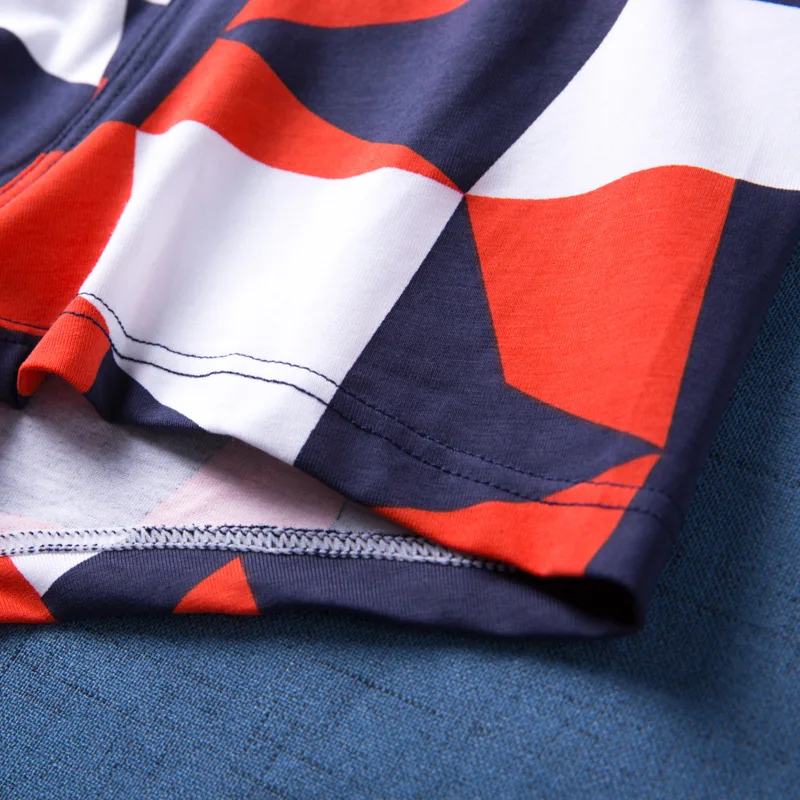 Мужские хлопковые трусы с геометрическим принтом мужское нижнее белье