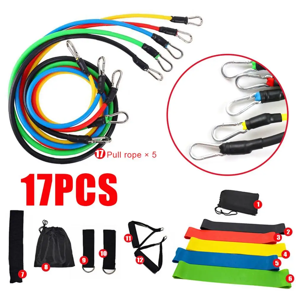 

VIP 17 Pcs/Set Latex Resistance Bands Crossfit Training Exercise Yoga